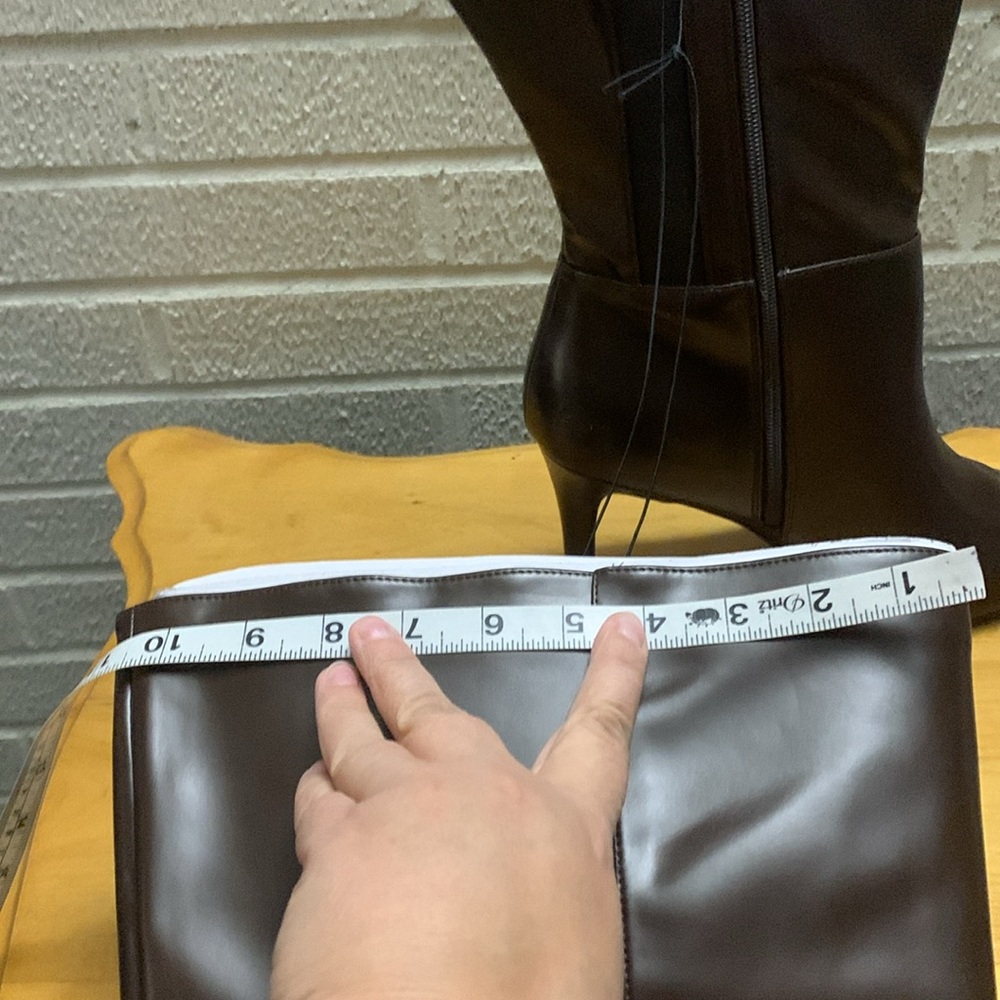 Lane Bryant DreamCloud faux leather extra wide calf tall boot heeled zip sz 12EW - Picture 12 of 13